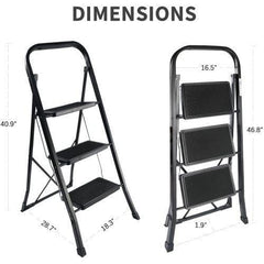 2-4 Step Sturdy Steel Ladder Folding Step Stool with Anti-Slip Pedal - VirtuousWares:Global