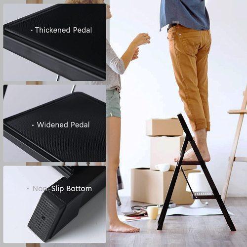 2-4 Step Sturdy Steel Ladder Folding Step Stool with Anti-Slip Pedal - VirtuousWares:Global