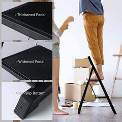 2-4 Step Sturdy Steel Ladder Folding Step Stool with Anti-Slip Pedal - VirtuousWares:Global