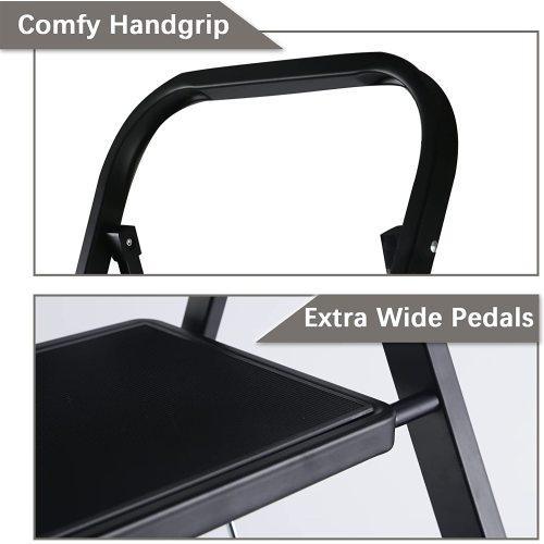 2-4 Step Sturdy Steel Ladder Folding Step Stool with Anti-Slip Pedal - VirtuousWares:Global