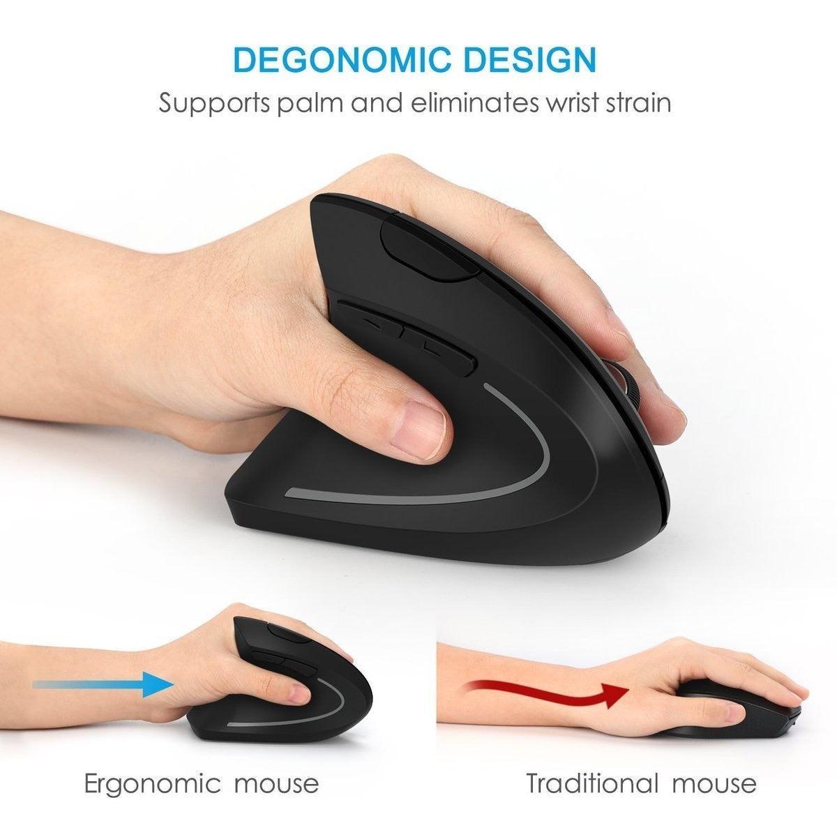 2.4G Wireless Ergonomic Vertical Mouse - VirtuousWares:Global
