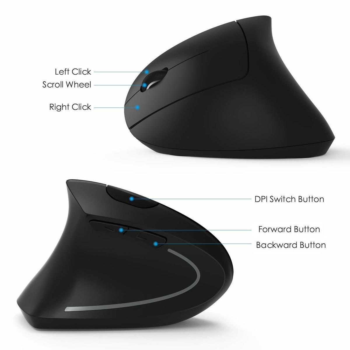 2.4G Wireless Ergonomic Vertical Mouse - VirtuousWares:Global