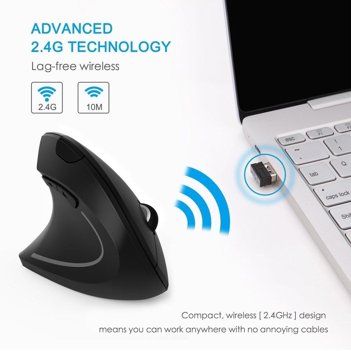 2.4G Wireless Ergonomic Vertical Mouse - VirtuousWares:Global