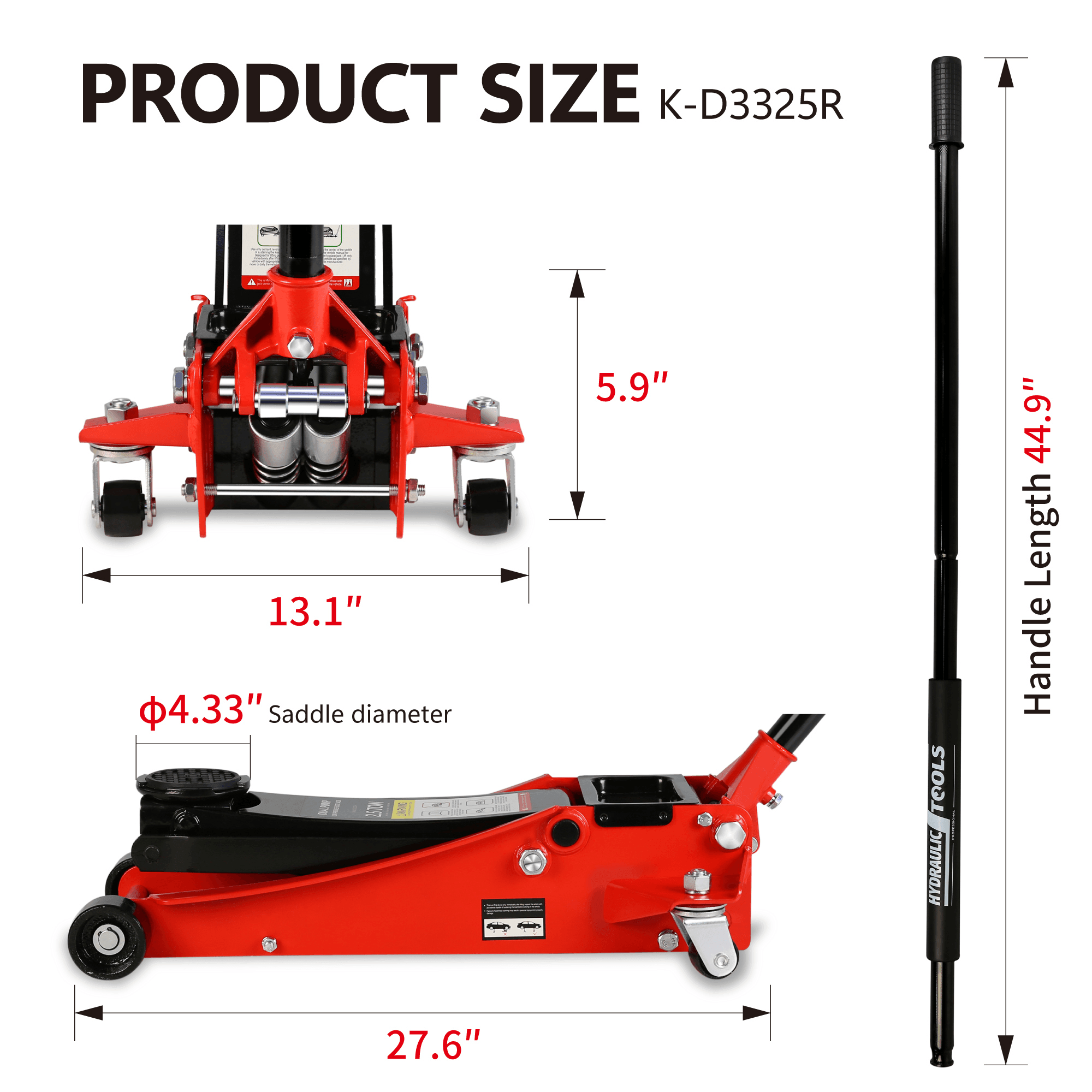 2.5 Ton Hydraulic Low Profile Aluminum And Steel Racing Floor Jack - VirtuousWares:Global