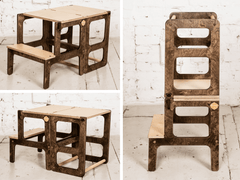 2 in 1 Brown Kitchen helper/table - VirtuousWares:Global