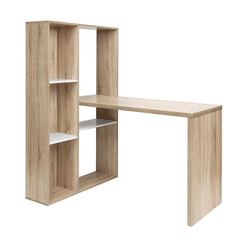 2 in 1 computer desk/ L-shape Desktop with shelves - VirtuousWares:Global