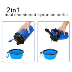 2 in 1 Dog Drinking Water Bottle with Bowls - VirtuousWares:Global