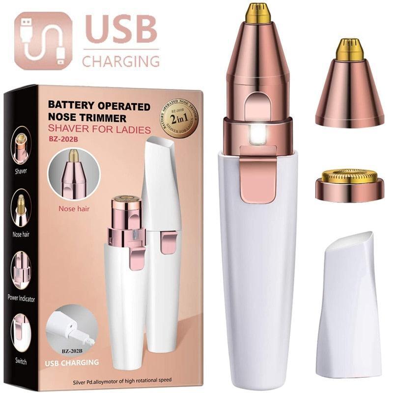 2 in 1 Electric Eyebrow Trimmer Painless Eye Brow Epilator For Women - VirtuousWares:Global