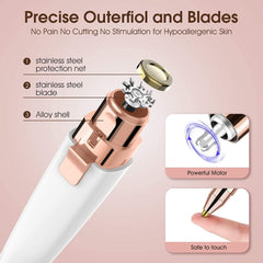 2 in 1 Electric Eyebrow Trimmer Painless Eye Brow Epilator For Women - VirtuousWares:Global