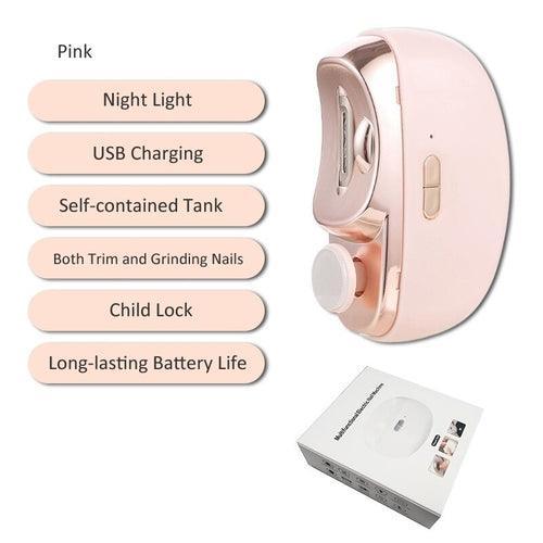 2 IN 1 Electric Nail Clipper Cutter With LED Light Automatic Nail - VirtuousWares:Global