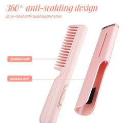 2 In 1 Hair Straightener Fast Heat Hairdressing Comb - VirtuousWares:Global