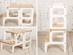 2 in 1 White Kitchen helper/table - VirtuousWares:Global
