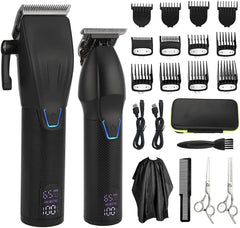 2-pcs/Set Professional Hair Clipper For Men Barber Cordless Electric - VirtuousWares:Global