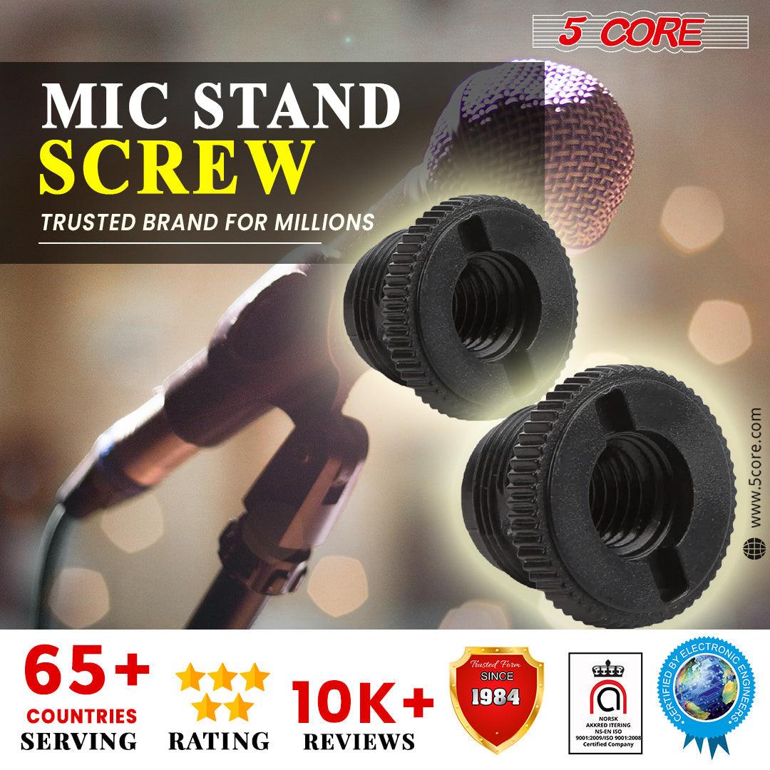 2 Pieces Mic Stand Adapter Plastic 5/8 Male to 3/8 Female Screw for - VirtuousWares:Global