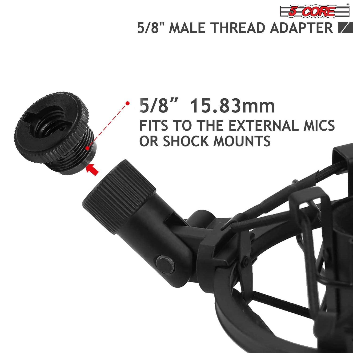 2 Pieces Mic Stand Adapter Plastic 5/8 Male to 3/8 Female Screw for - VirtuousWares:Global