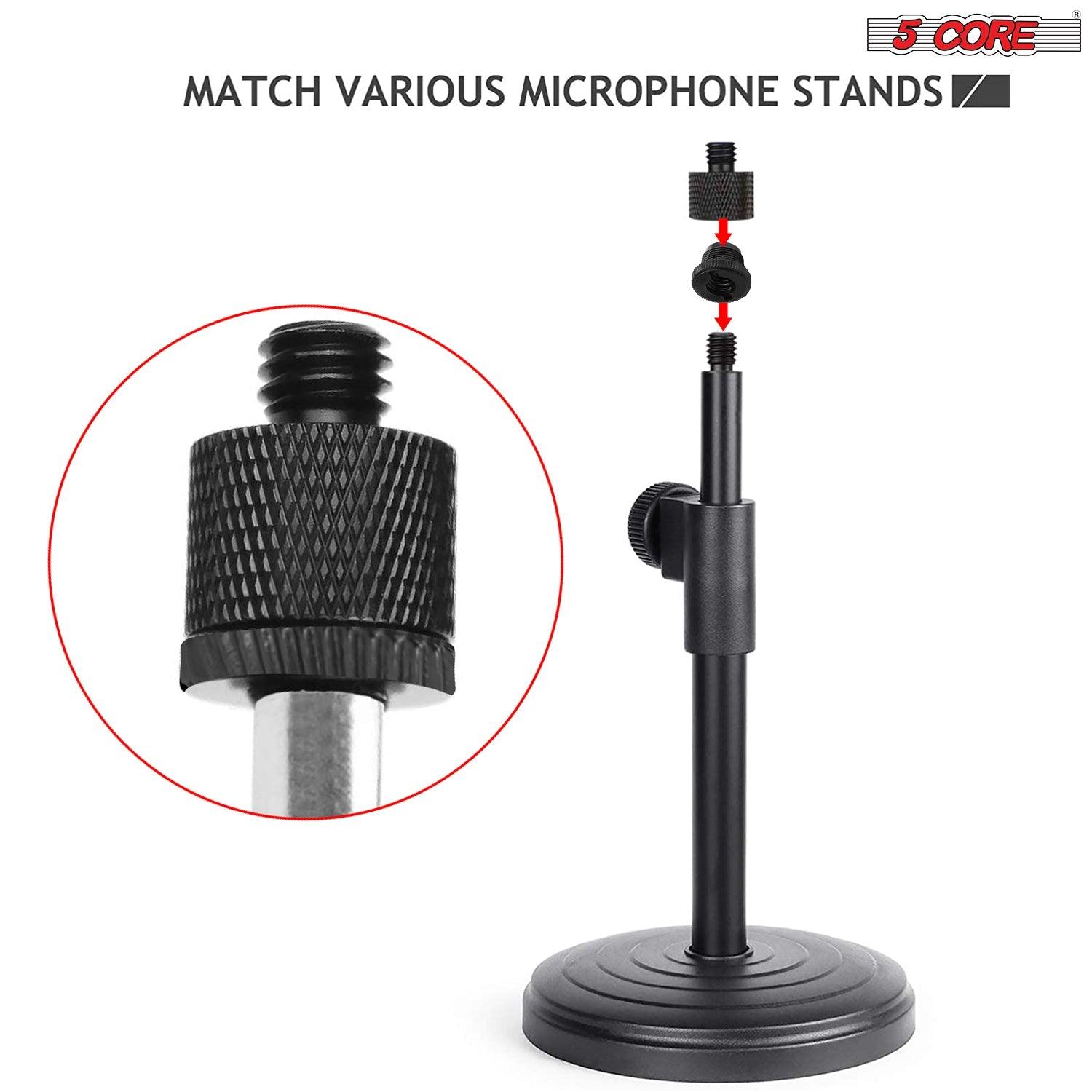 2 Pieces Mic Stand Adapter Plastic 5/8 Male to 3/8 Female Screw for - VirtuousWares:Global