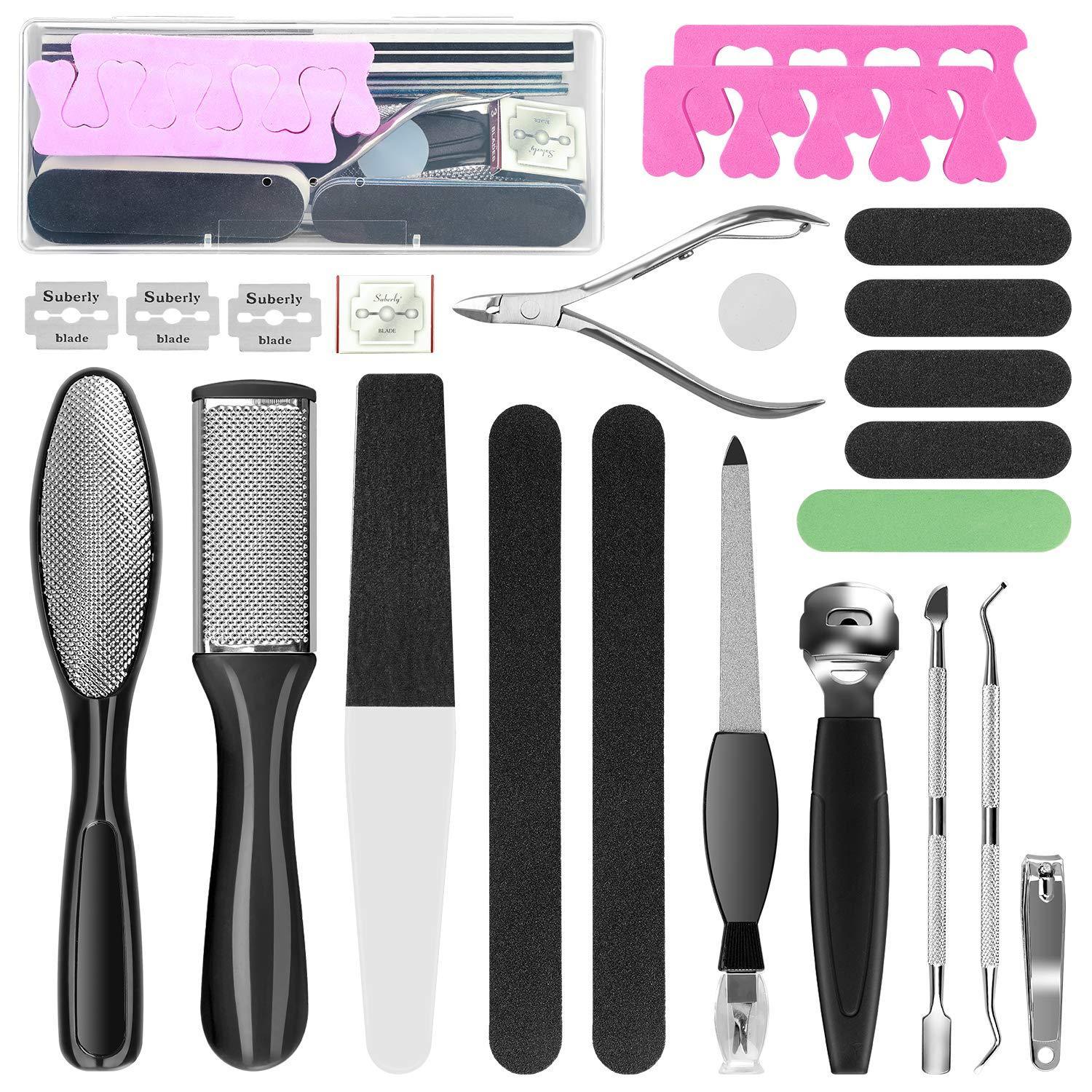 20 in 1 Black Stainless Steel Professional Pedicure Tools - VirtuousWares:Global