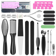 20 in 1 Black Stainless Steel Professional Pedicure Tools - VirtuousWares:Global