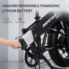 20 Inch Wide Folding Mountain Electric Bicycle With Fat Tire - VirtuousWares:Global