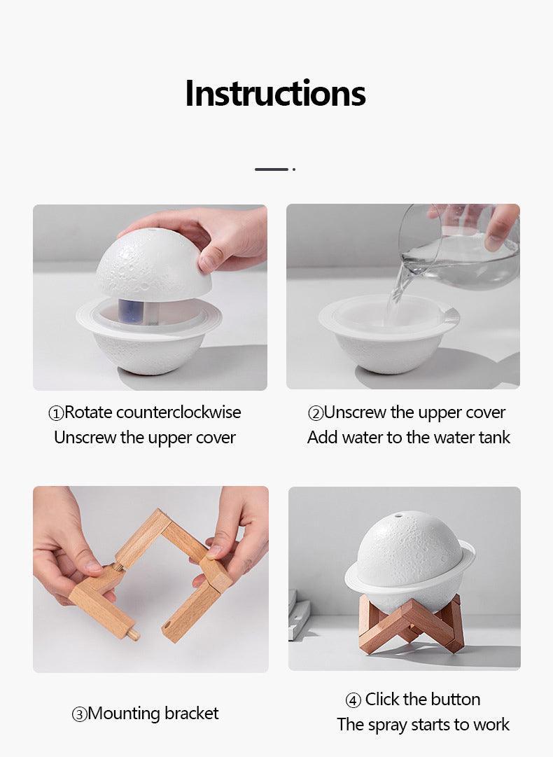 200Ml 3D Moon Lamp Air Purifier - VirtuousWares:Global