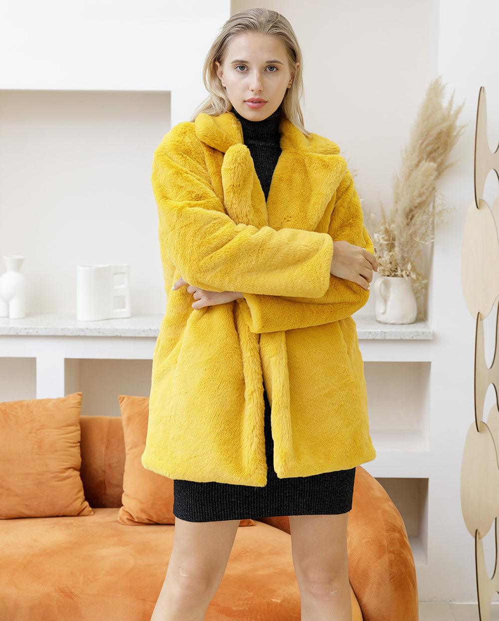 2022 Autumn Winter New Women Faux Fur Coat Elegant Fluffy Thick Warm - VirtuousWares:Global