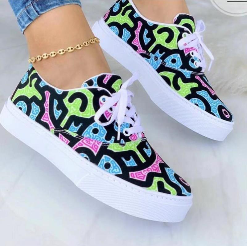 2022 Fashion Graffiti Women Sneakers Trainers Shoes - VirtuousWares:Global