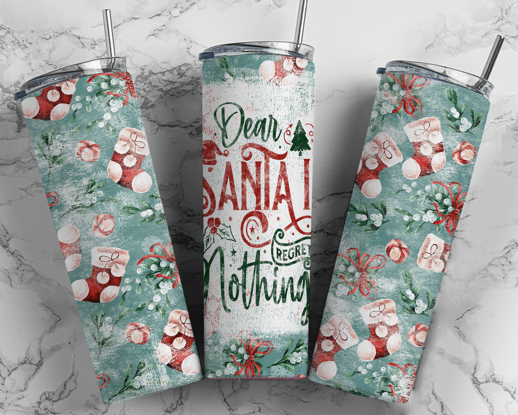 20oz Santa Regret Christmas Tumbler - VirtuousWares:Global