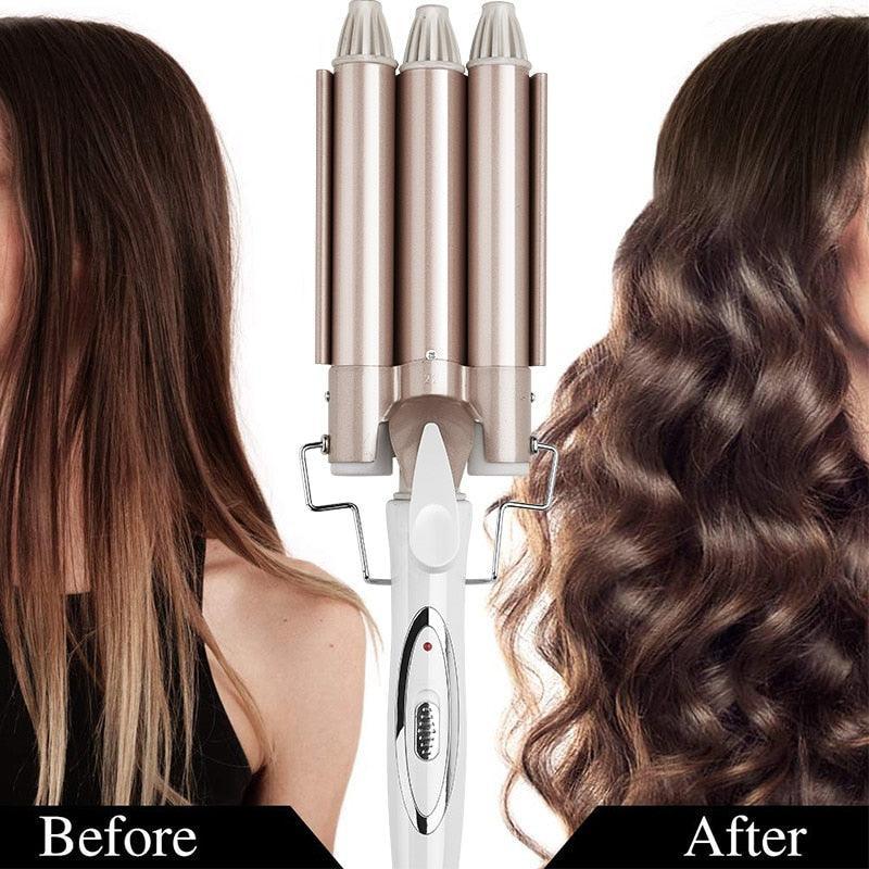 22MM/25MM Hair Curling Iron Three-tube Stable Home Styling Tool - VirtuousWares:Global