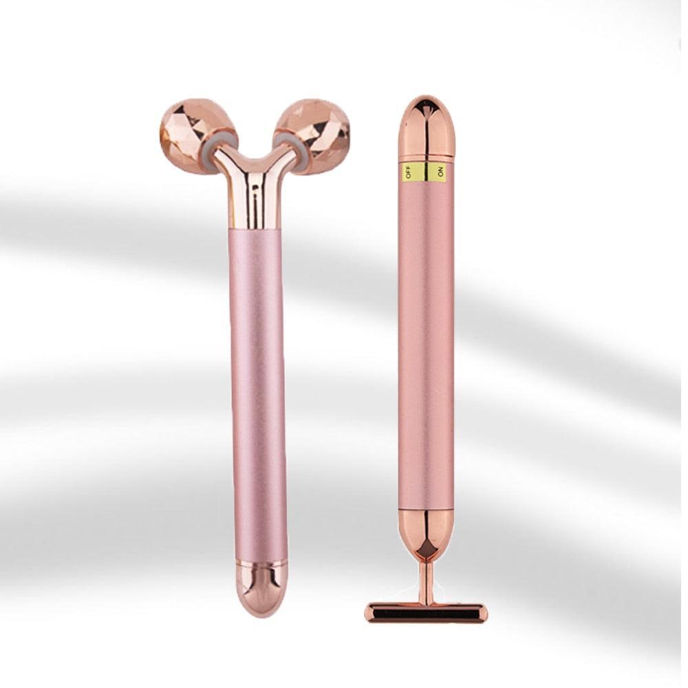 24k Gold Energy Beauty Bar Facial Face Massager 3D Roller Electric - VirtuousWares:Global