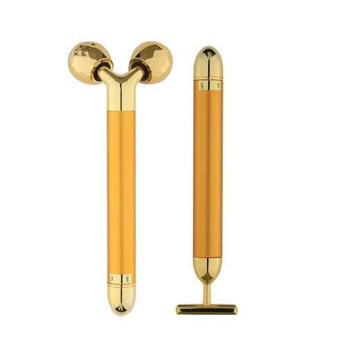 24k Gold Energy Beauty Bar Facial Face Massager 3D Roller Electric - VirtuousWares:Global