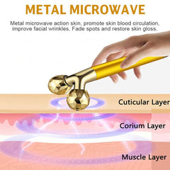 24k Gold Energy Beauty Bar Facial Face Massager 3D Roller Electric - VirtuousWares:Global