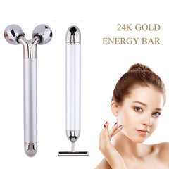 24k Gold Energy Beauty Bar Facial Face Massager 3D Roller Electric - VirtuousWares:Global