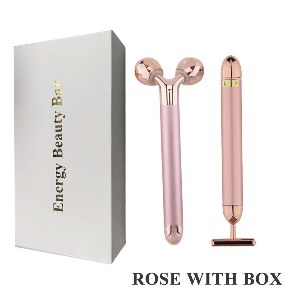 24k Gold Energy Beauty Bar Facial Face Massager 3D Roller Electric - VirtuousWares:Global