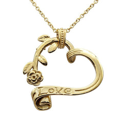 24K Gold Plated Stainless Steel Garden Heart Necklace - VirtuousWares:Global