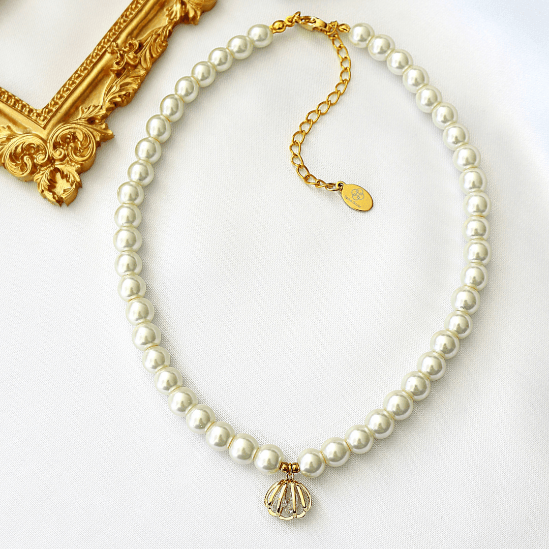 24K Seashell Czech Pearls Choker - VirtuousWares:Global