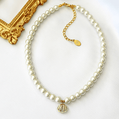 24K Seashell Czech Pearls Choker - VirtuousWares:Global