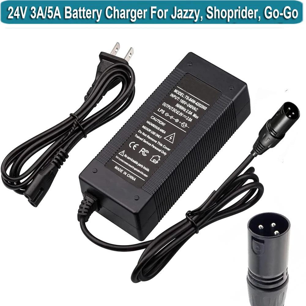 24V 3A 5A Battery Charger for Go-Go Elite Traveller SC40E/SC44E, - VirtuousWares:Global