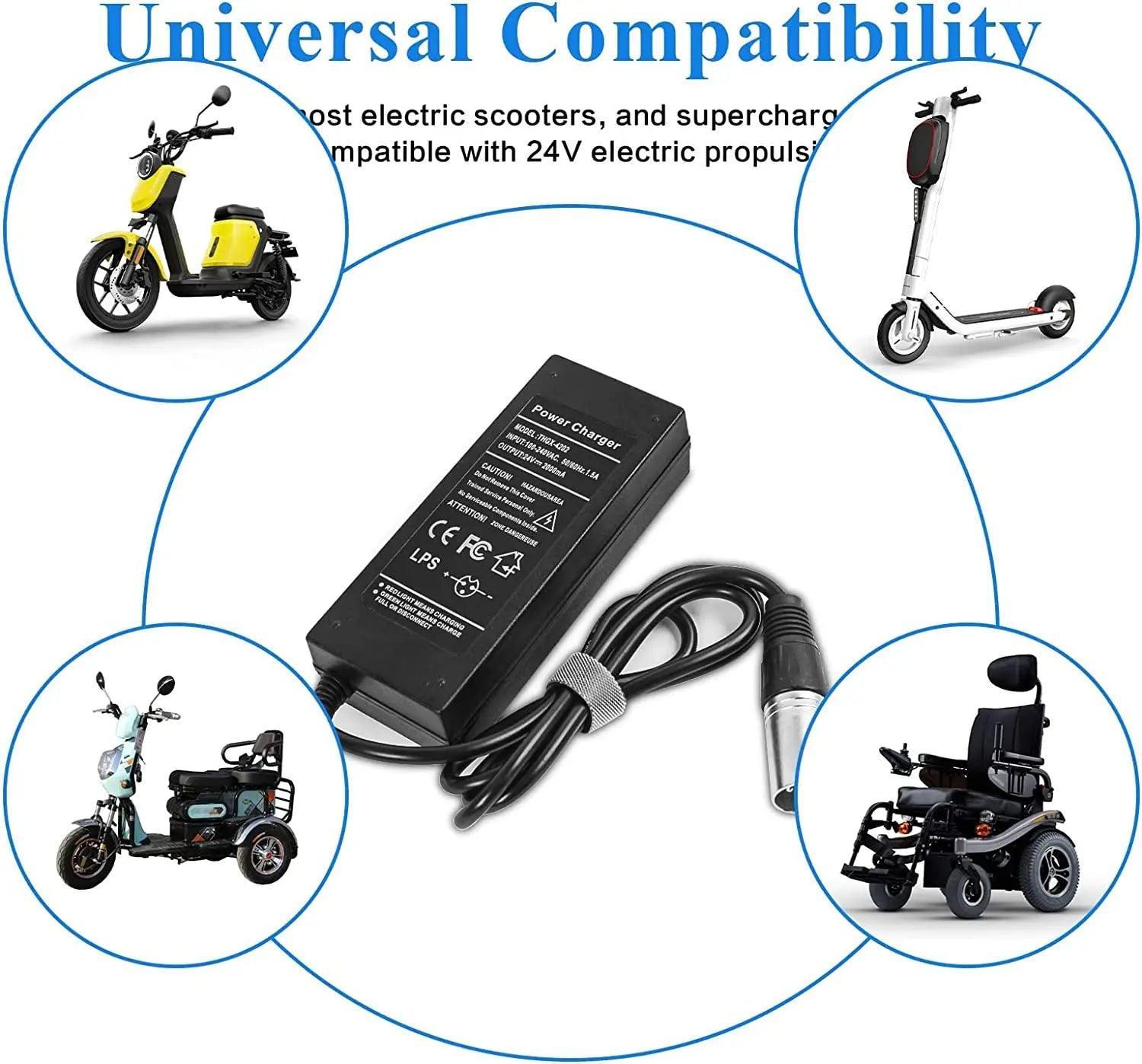 24V 3A 5A Battery Charger for Go-Go Elite Traveller SC40E/SC44E, - VirtuousWares:Global