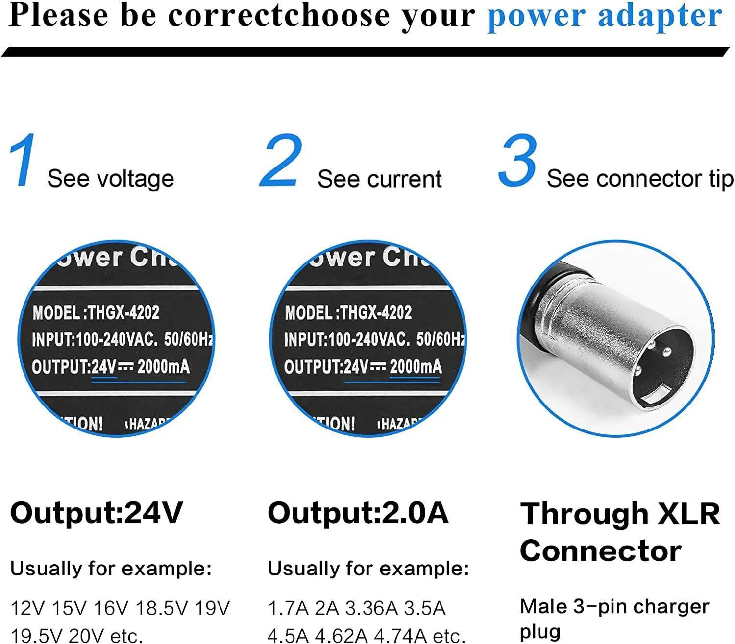 24V 3A 5A Battery Charger for Go-Go Elite Traveller SC40E/SC44E, - VirtuousWares:Global