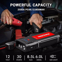 2500A 21800mAh Portable Car Jump Starter Auto Battery Booster Pack - VirtuousWares:Global