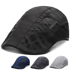 Men Mesh Beret Hat Summer Breathable Quick Dry For Women