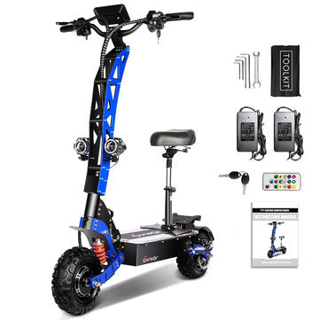 [USA Direct] TOURSOR E8P Electric Scooter 60V 35AH Battery 3000W*2 Dual Motors 11inch Off-Road Tires 120KM Max Mileage 150KG Max Load Folding E-Scooter