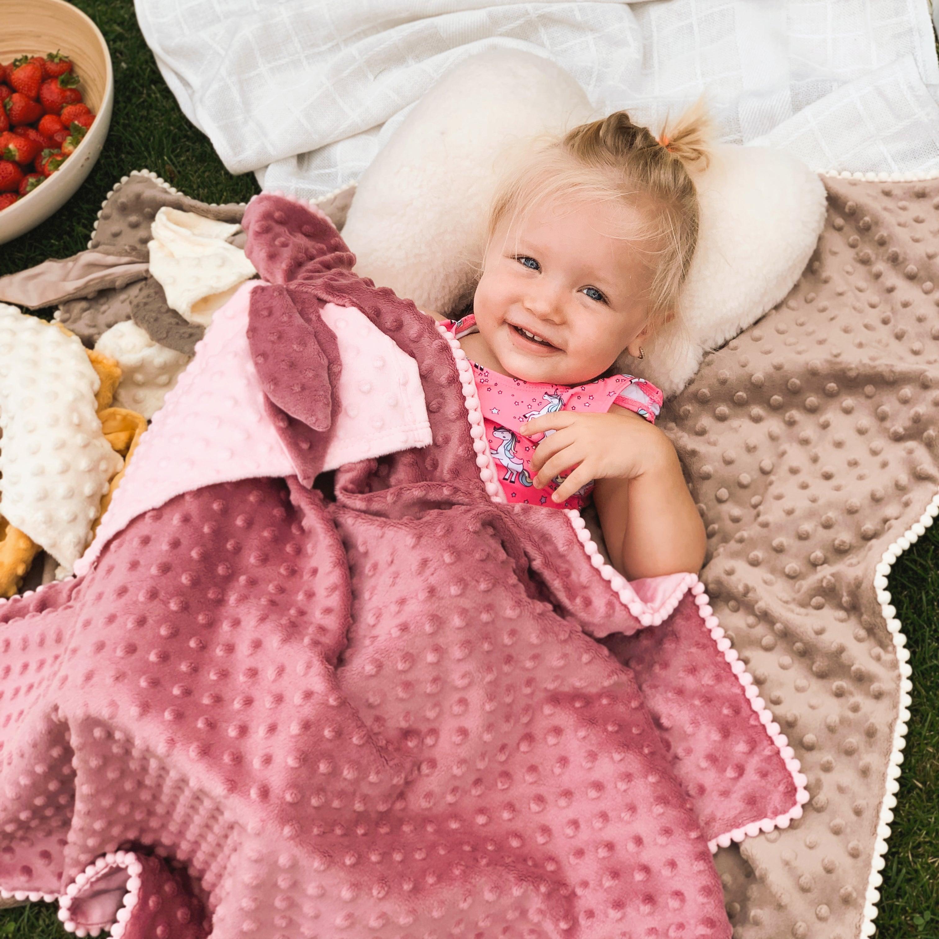 2in1 Blanket with sewn-up Baby Comforter, dusty rose - VirtuousWares:Global