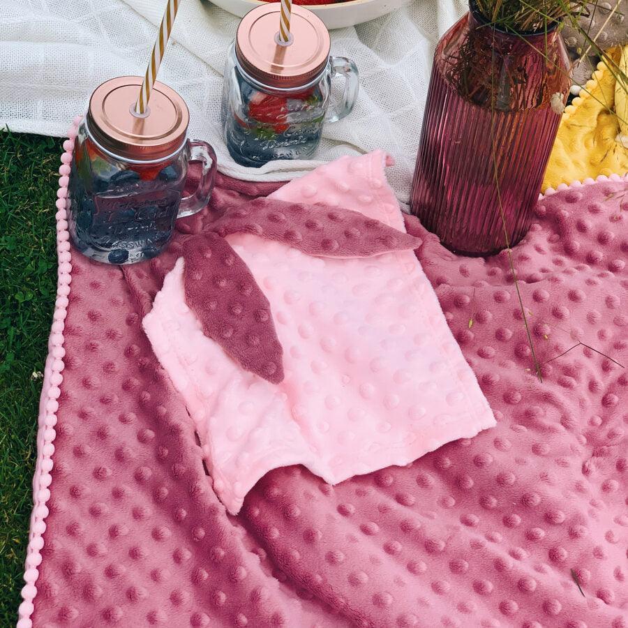 2in1 Blanket with sewn-up Baby Comforter, dusty rose - VirtuousWares:Global