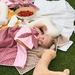 2in1 Blanket with sewn-up Baby Comforter, dusty rose - VirtuousWares:Global