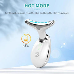 3 Colors Led Facial Neck Massager Photon Skin Tighten Slimming Reduce - VirtuousWares:Global
