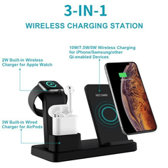 3-in-1 Fast Wireless Chargers Charging Pad for Mobile Phone/iWatch - VirtuousWares:Global