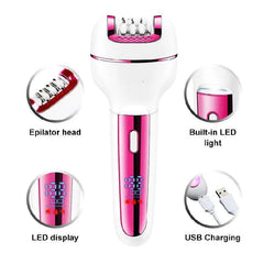 3 in1 Epilator Women Electric Shaver For Face & Body Rechargeable Lady - VirtuousWares:Global