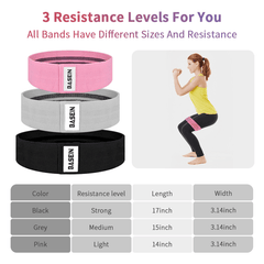 3 Pack Set Resistance Exercise Fitness Bands - VirtuousWares:Global