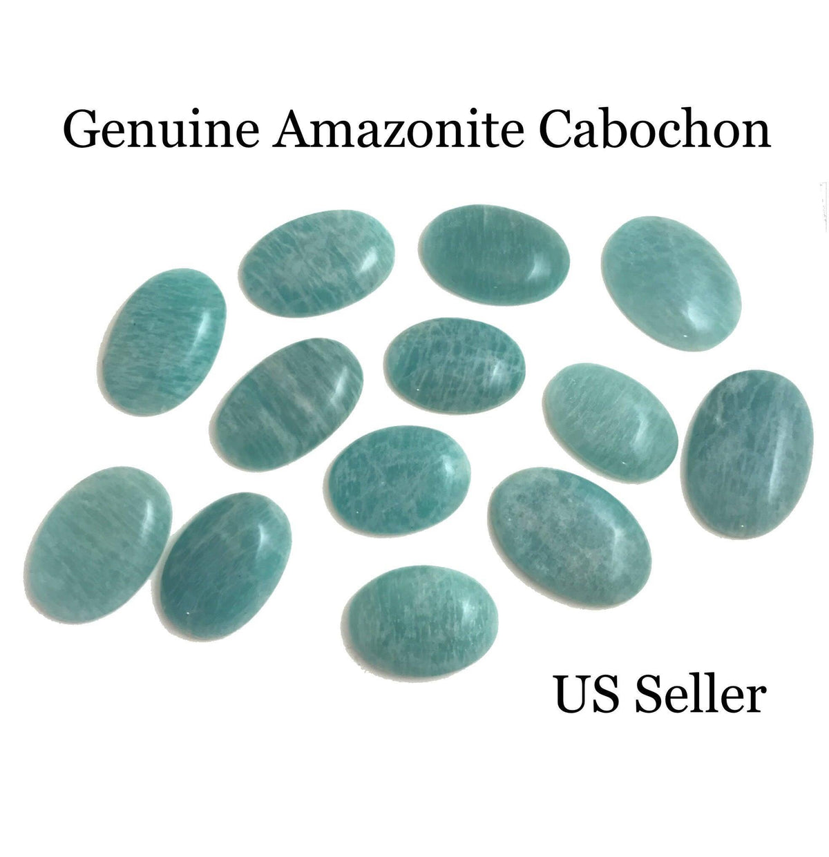 3 Pcs Amazonite Cabochon, Loose Natural Gemstone, Jewelry Making, Jewe - VirtuousWares:Global